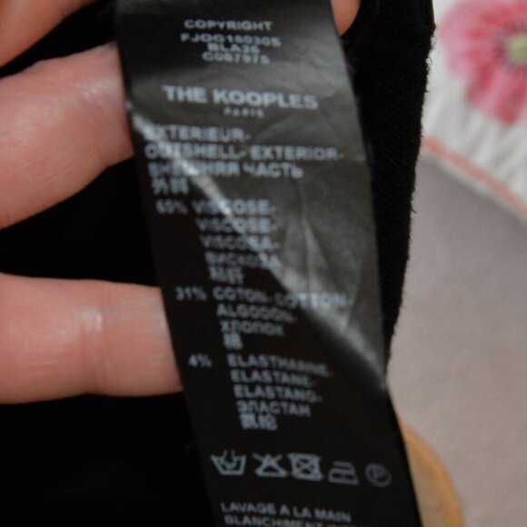 The Kooples Black Slouchy Fleece Pants Leather Lace Up Accents Sz S - Picture 6 of 9